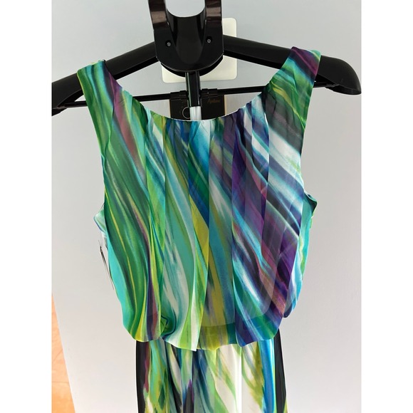 NWT Sandra Darren Women's multi color high low sleeveless pull on dress size 8 - Picture 6 of 11